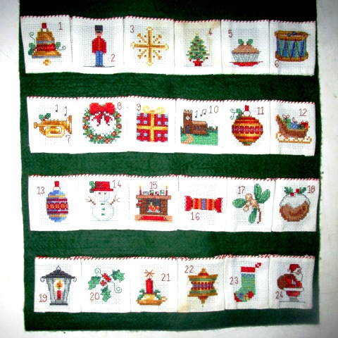 Christmas winter wonderland cross stitch advent calender.