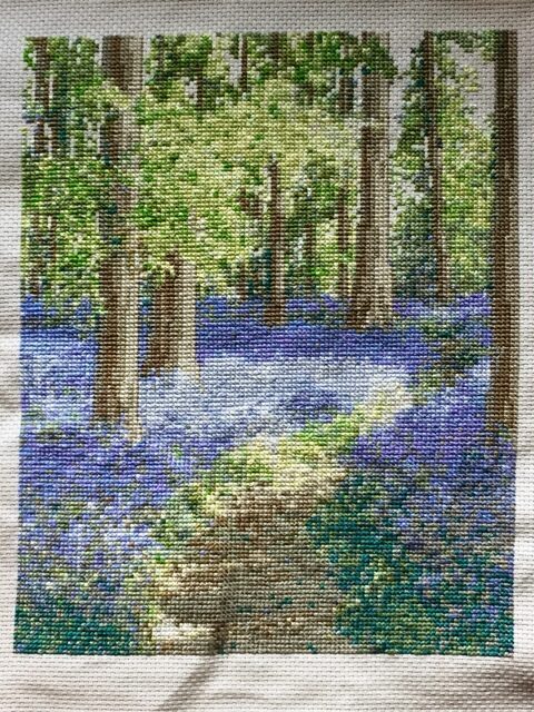 Bluebell Wood. A crossstitch design by Mria Diaz.