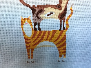 A Stack of cats cross stitch kit