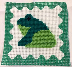 Image showing a completed child's Tapestry Kit of a frog.