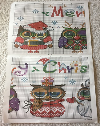 Christmas Owls cross stitch patterns.