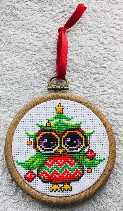 Flexi Hoop Cross-Stitch Project Christmas tree decoration hanging ornament