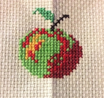 without backstitch apple cross stitch