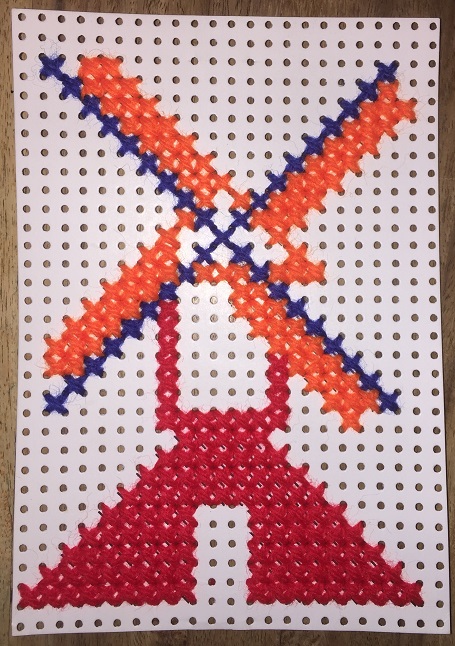 Pre-printed cross-stitch cards for children