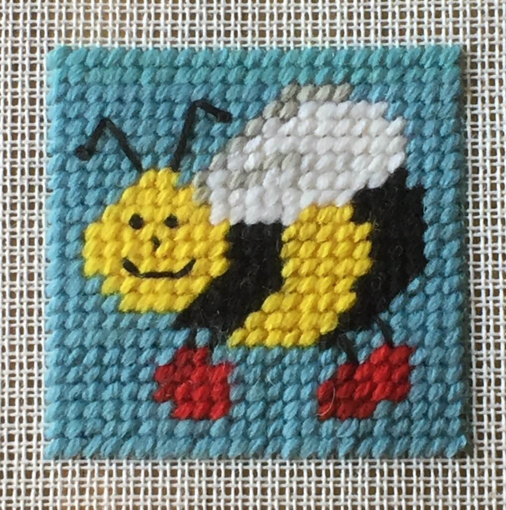 Bee cross stitch for children