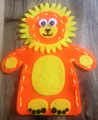 felt sewn together lion