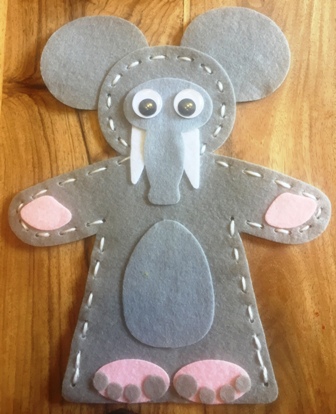 elephant sewn together felt