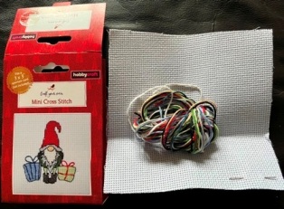 festive Christmas gonk cross stitch kit